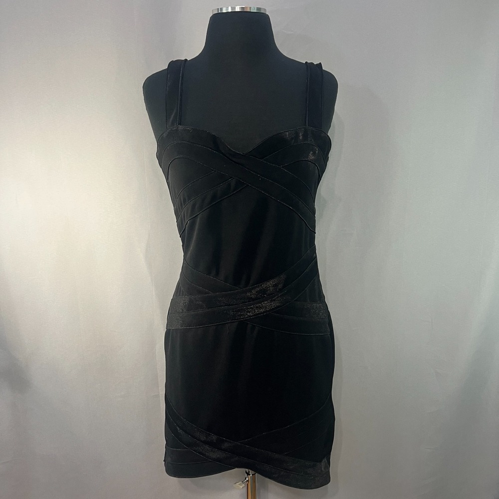 H&M Divided Mini Dress Womens Small Black Sweetheart Neck Sleeveless Back Zip